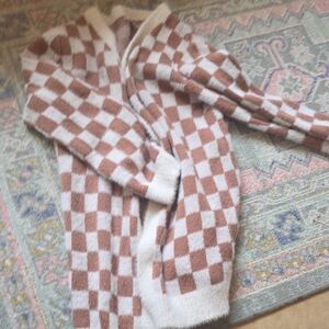 Checkered Brown and White Cardigan
